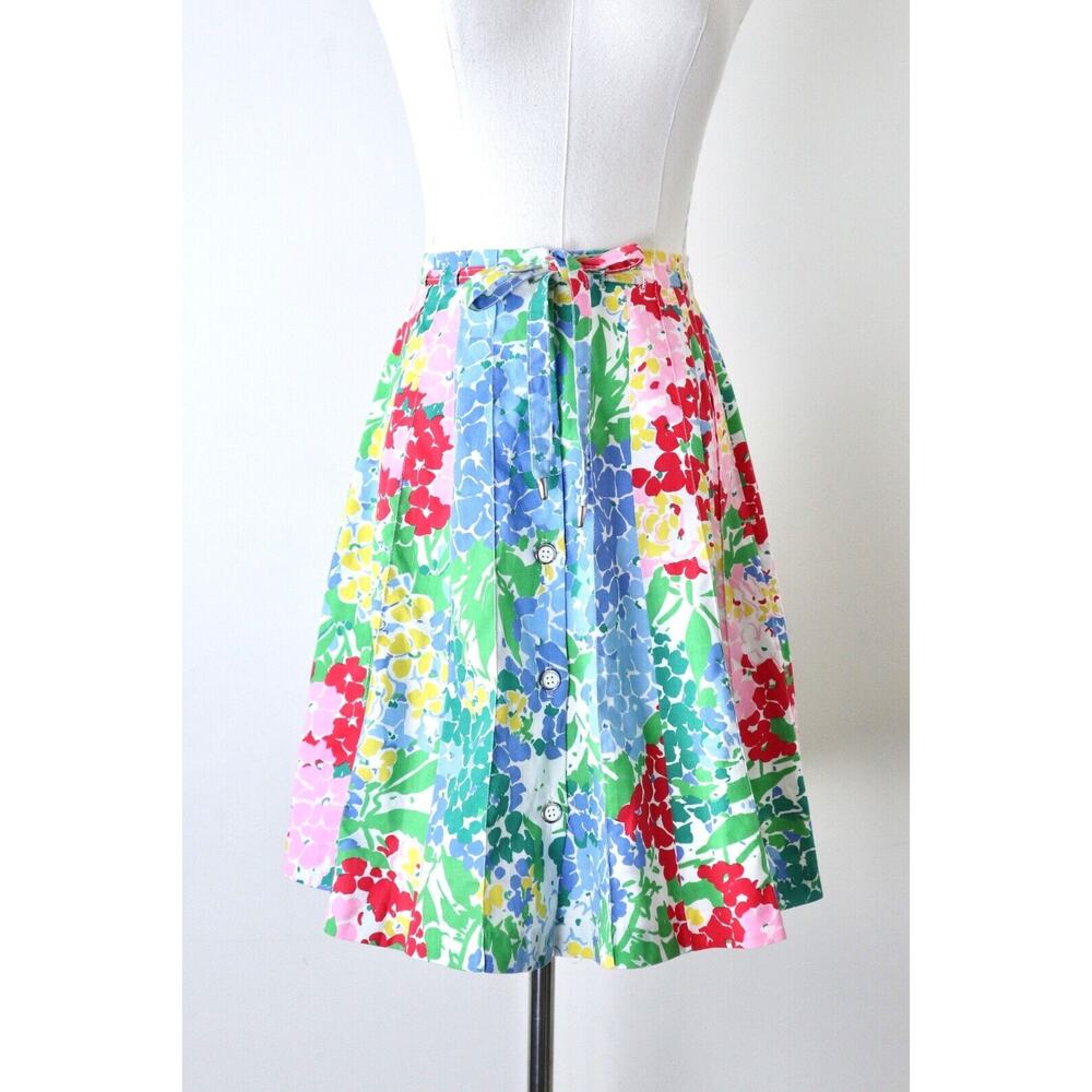 Vintage 1970s Buffy Buffington Size XXS A-Line Skirt Painterly Floral Print - Picture 2 of 10